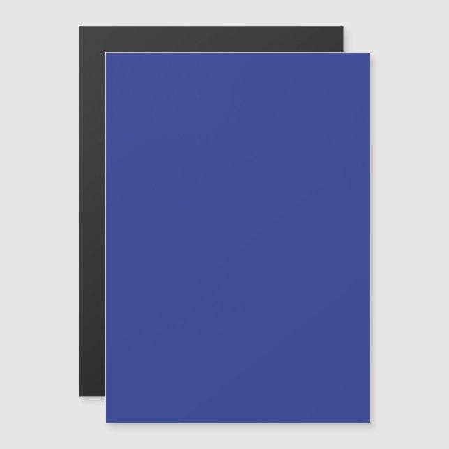 Solid Deep Blue Backdrop | Bold Minimalist Design Magnetisk Inbjudningskort (Fram/baksida)