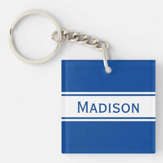 Solid Deep Blue White Rand Modern Namn (Framsidan)