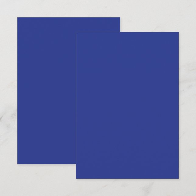 Solid Djupblå Bakgrund | Djärv Minimalistisk Desig Tack Kort (Fram/baksida)