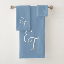 Solid Dusky Blue Monogram