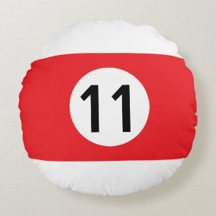 Solid eller Rand Billiard Boll - 100 % redigerbart Rund Kudde