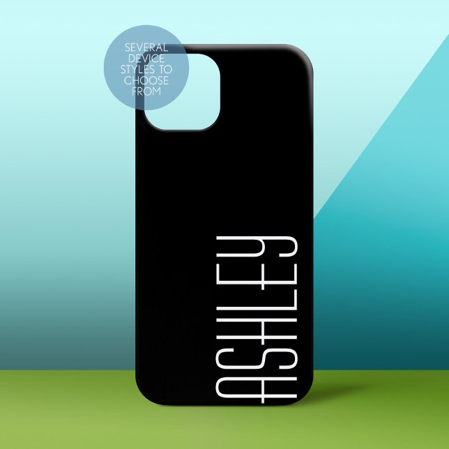 Solid Färg Black med område att lägga till text i (Personalized Phone Case - Solid Black Background with Monogram)