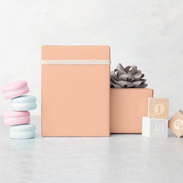 Solid färg blek orange Apricot Ice Presentpapper (Baby Shower)