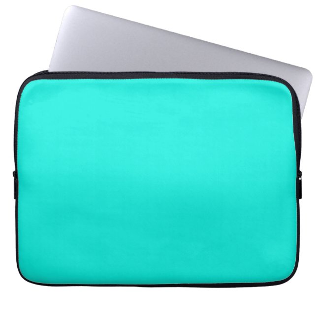 Solid Färg: Bright Aqua Laptop Sleeve (Framsidan)