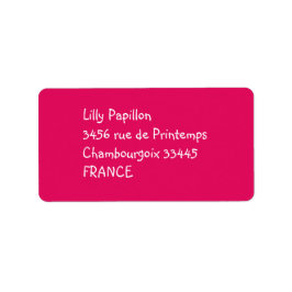 solid färg-hallon adressetikett