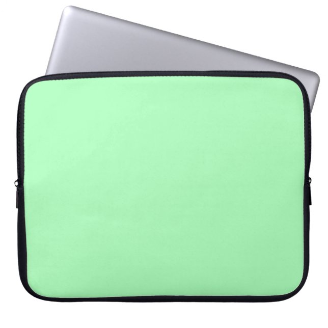 Solid Färg Mint-Grönt Laptop Sleeve (Framsidan)