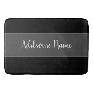 Solid Färg Modern Basic Black Monogrammed monogram Badrumsmatta
