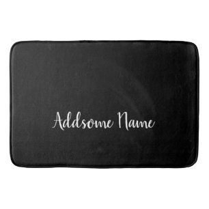Solid Färg Modern Basic Black Monogrammed monogram Badrumsmatta