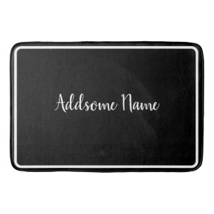 Solid Färg Modern Basic Black Monogrammed monogram Badrumsmatta