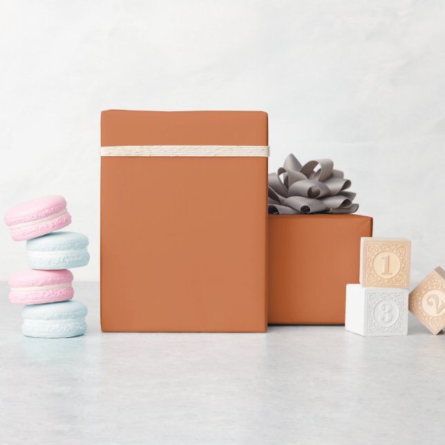 Solid färg-Orange för förbränning av ren bränning Presentpapper (Baby Shower)