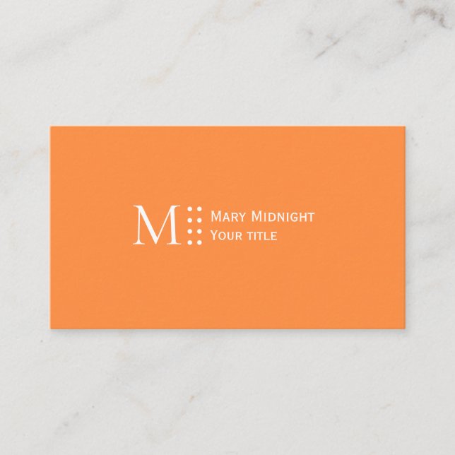 Solid Färg QR-kod Modern Elegant Bright-Orange Visitkort (Framsida)