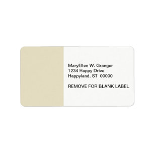 Solid Färg: Sand Beige Adressetikett