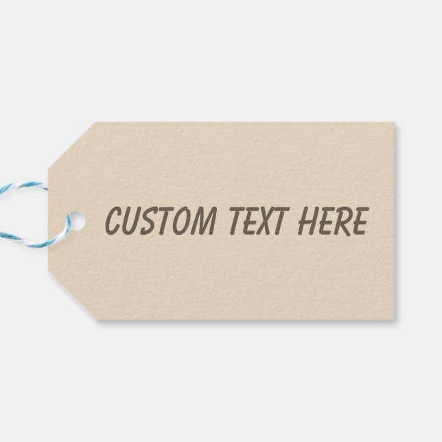Solid färg slätt champagnebeige presentetikett (Baksidan Horisontell)