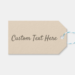 Solid färg slätt champagnebeige presentetikett