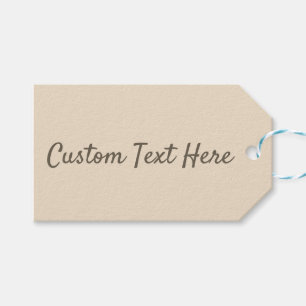 Solid färg slätt champagnebeige presentetikett