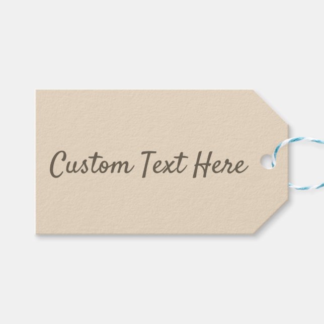 Solid färg slätt champagnebeige presentetikett (Framsidan (Horisontell))