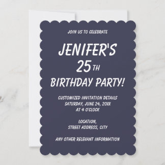 Solid färg-slätten mörk blått kvällstid inbjudningar