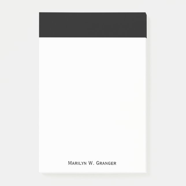 Solid Färg: Svart Post-it Block (Framsida)