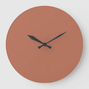 Solid Färg Wall Clock - Earthy Warm Terracotta Stor Klocka