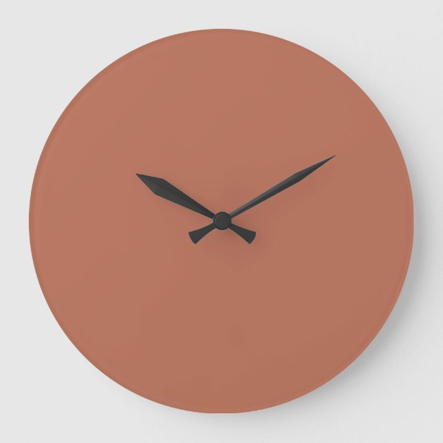 Solid Färg Wall Clock - Earthy Warm Terracotta Stor Klocka (Framsida)