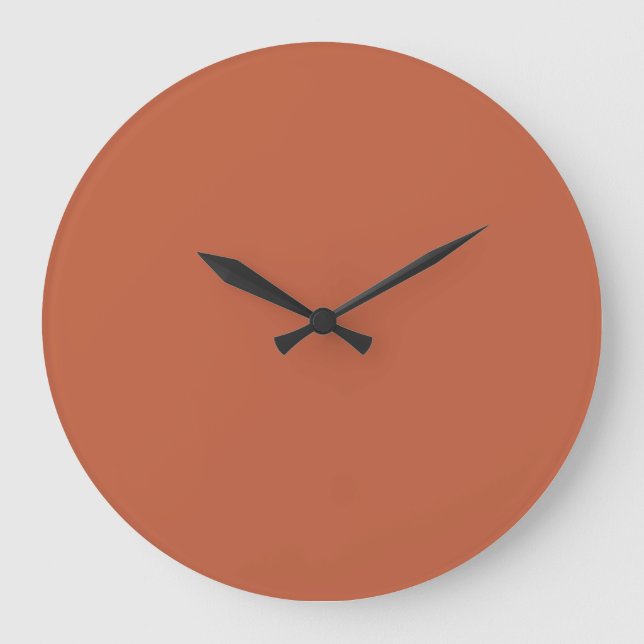 Solid Färg Wall Clock - Terracotta Tile Stor Klocka (Framsida)