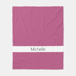 Solid Färg Warm Rosa Elegant Monogrammed Fleecefilt