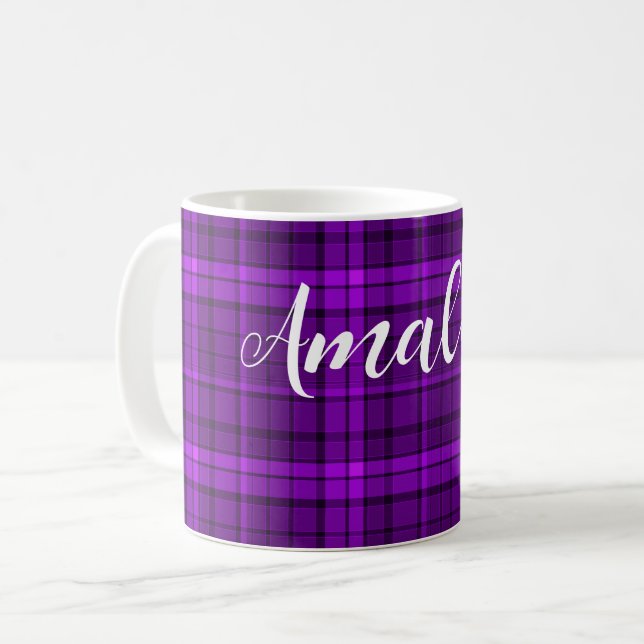 solid fluorescerande stark neonlila   kaffemugg (Framsida vänster)