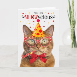 Solid Ginger Cat MEOWvelous Birthday Kort