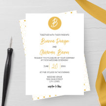 Solid Golden Monogram Bröllop