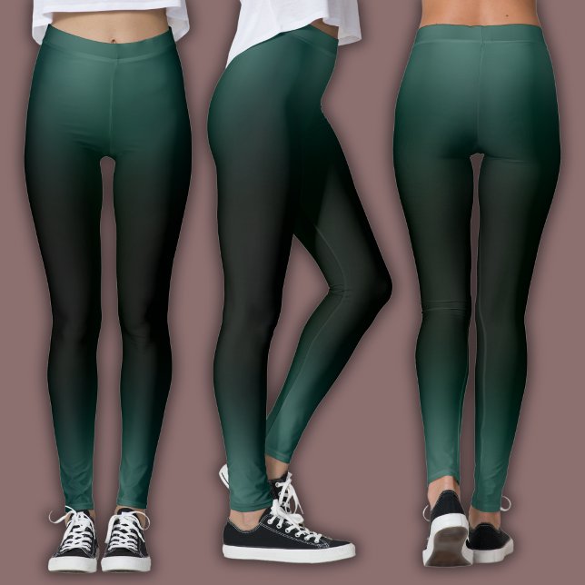 Solid Gradient Pattern | Dark Emerald Ombre Leggings (Skapare uppladdad)