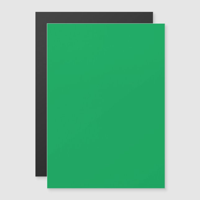Solid grön bakgrund  magnetisk inbjudningskort (Fram/baksida)