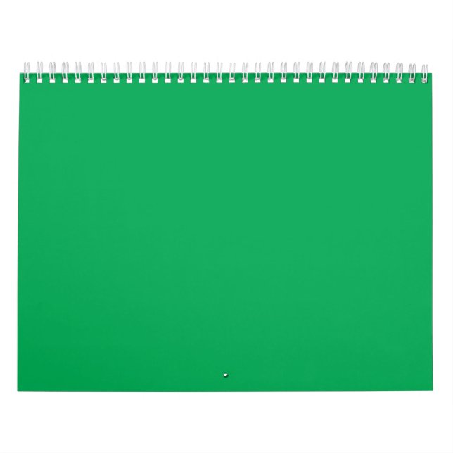 Solid grön bakgrund – minimalistisk malldesign kalender (Omslag)