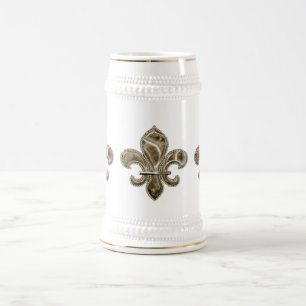 Solid Guld Fleur de Lis Stein Sejdel