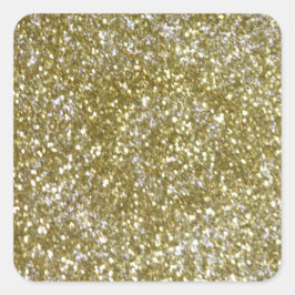 Solid Guld Glitter Fyrkantigt Klistermärke