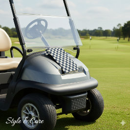 Solid Ivory with Deep Navy Square Pattern