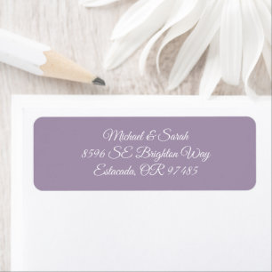 Solid Lavender Lila Returadress Etikett