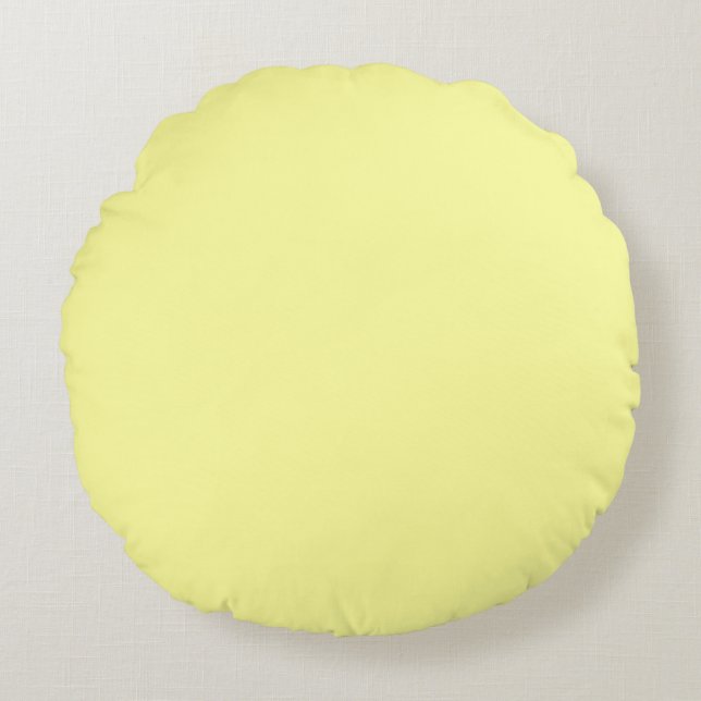 Solid Lemon Cookie-Gult Rund Kudde (Framsidan)