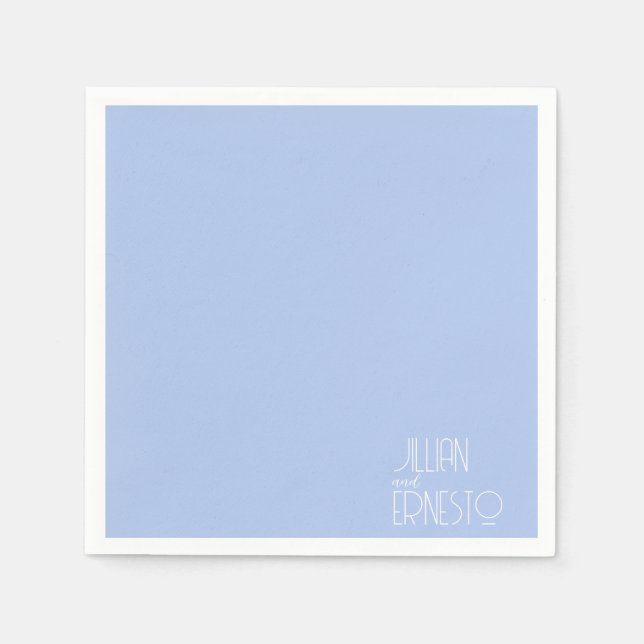 Solid Light Blue Lily från Valley-Anpassningsbarna Pappersservett (Framsidan)