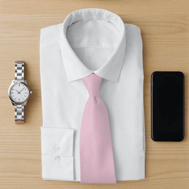 Solid Light Mft Pastel Rosa Färg Slips (Elegant pink solid necktie for men. Perfect for weddings, office wear, and formal events with style)