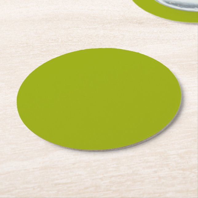 Solid Lime Green Underlägg Papper Rund (Vinklad)