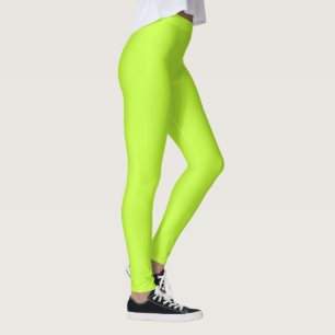 Solid, ljusstark kalk ljust grönt leggings