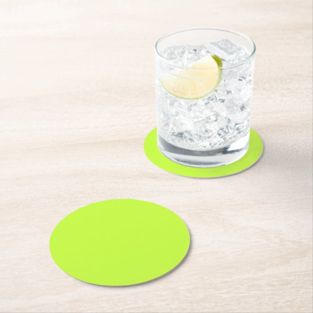 Solid, ljusstark kalk ljust grönt underlägg papper rund (Insitu)