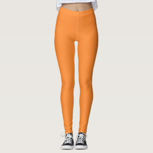solid mango orange färg leggings
