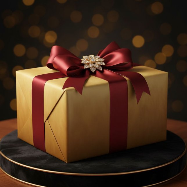 Solid Metallic Gold Color Effect Gift Wrap Paper Presentpapper (Skapare uppladdad)