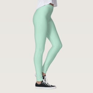 Solid Mint Grönt Färg Leggings
