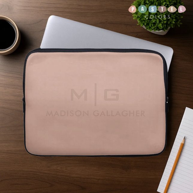 Solid mjuk ljusterra sigill rosa röd färg laptop fodral (Solid Soft Light Paste Terracotta Pink Red Color Laptop Sleeve
)