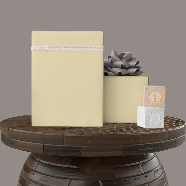 Solid Mjuk pastel Lemon Gult Färg Presentpapper (Solid Soft Light Pastel Lemon Yellow Color Gift Wrapping Paper)