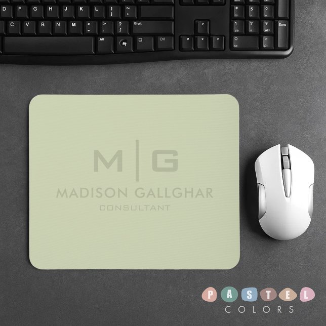 Solid Mjuk pastel Sage Moss Grönt Färg Musmatta (Solid Soft Light Pastel Sage Moss Green Color Mouse Pad
)