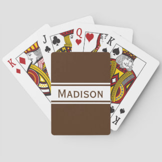 Solid Mörk Brown White Rand Modern Namn Casinokort