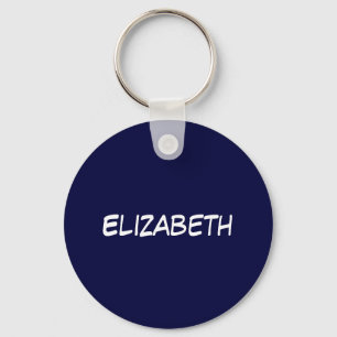 Solid Navy Blue Background, Namn Monogram Nyckelring